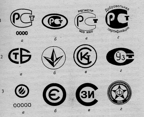Определите изображение знака соответствия национальным стандартам