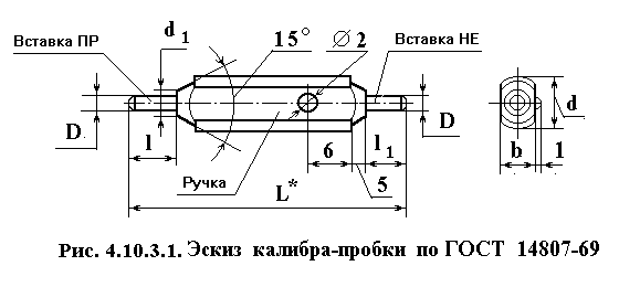 Калибр пробка гладкая чертеж